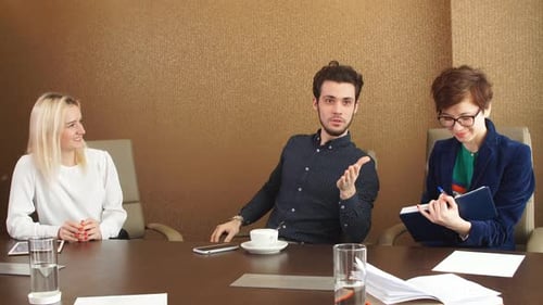 Business Colleagues Meeting in Conference Room