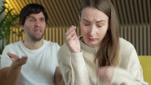 Couple Arguing, Emotional Stress and Relationship Problems