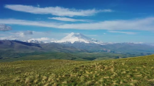 Mount Elbrus and Clouds Caucasus Mountains