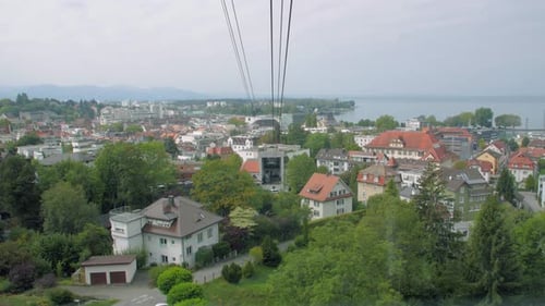 Mountain Cable Car Lift Cityscape