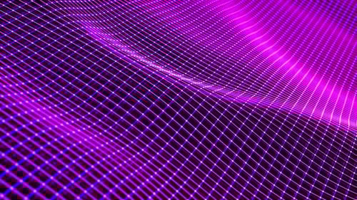 Abstract Grid Wave Motion Background with Glowing Lines