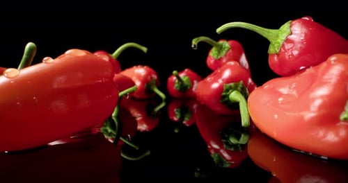 red fresh pepper chilli paprika food 4k hq super macro close-up