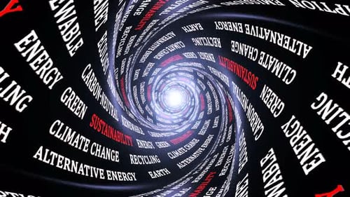 Sustainability Keywords on the Tunnel Walls, Loopable