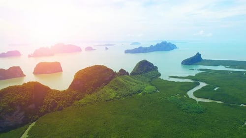 Beautiful View of Phang Nga Bay from Samed Nang Chee Viewpoint.
