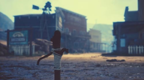 Old Rusted Water Pump in Wild West Town