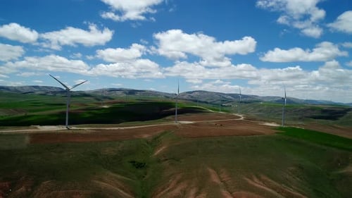 Aerial View Of Windmills