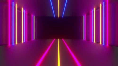 Neon Tunnel 02 4k
