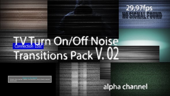 Tv Turn On- Off Noise Transitions Pack V. 02, Transitions Motion ...