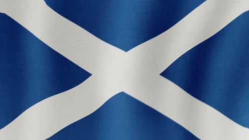 Realistic Fabric Waving Scotland Flag Loop