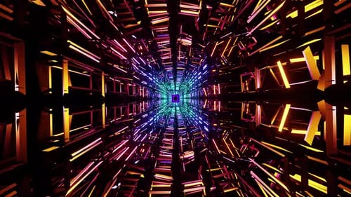 Wire Colored Tunnel Vj Loop Background HD