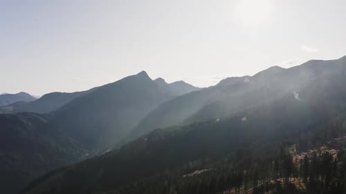 Alpine Mountain Ranges at Sunset