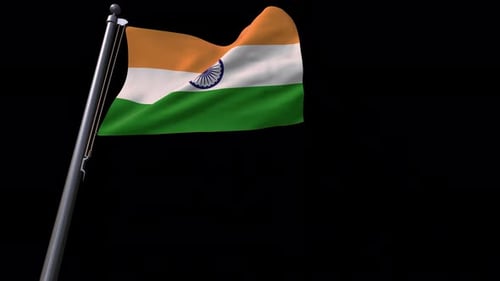 Dynamic Waving Indian Flag 3D Animation