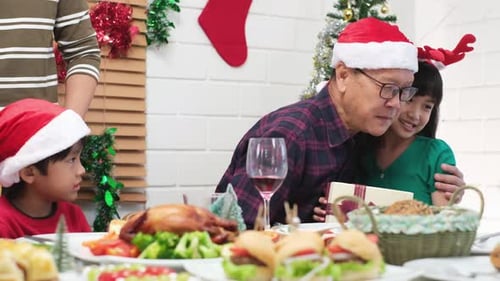 Family Christmas Celebration with Gifts and Holiday Cheer