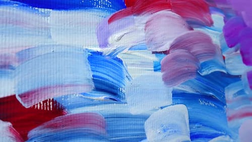 Colorful Abstract Painting on Canvas with Bold Strokes