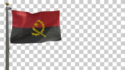 Realistic Angolan Flag Waving Animation