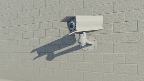 3D Security Camera Surveillance Monitoring and Scanning Animation