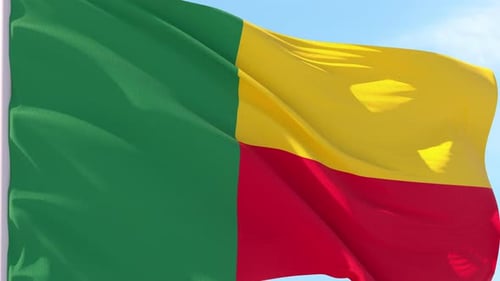 Benin National Flag Waving Seamless Loop