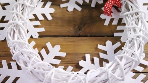 Festive Christmas Wreath with Snowflake Decorations
