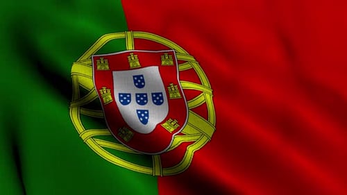 Realistic Waving Portugal Flag Loop Animation