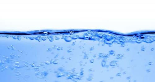 Many Bubbles in Water Close Up Abstract Water Wave with Bubbles in Slow Motion