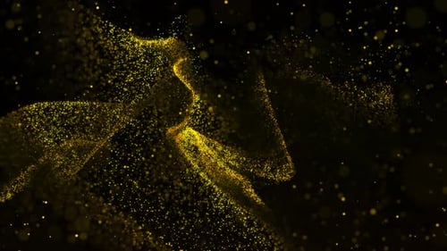 Goldene dynamische Partikel Hintergrundschleife 4K