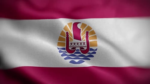 French Polynesia Flag Waving Seamless Loop