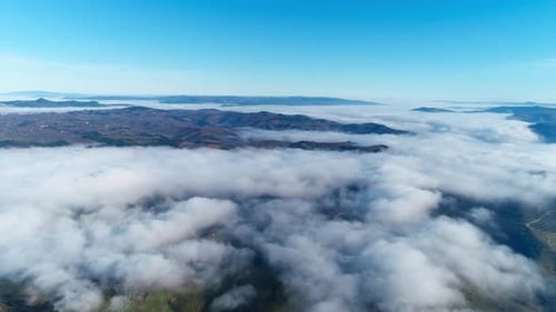 Clouds and Mountains Aerial View