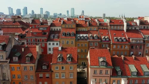 Aerial View of the Old Town in Warsaw Poland