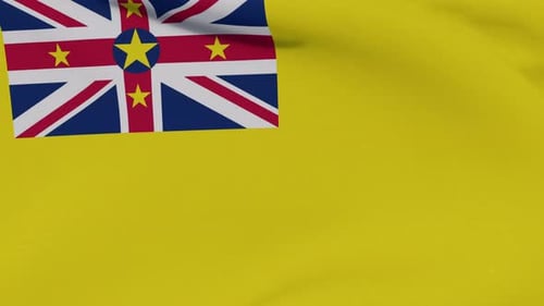Niue National Flag Waving Realistic Fabric Seamless Loop