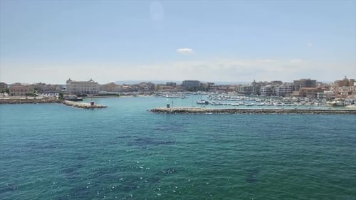 Town Harbour with Fishing Boats and Yachts