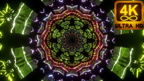 Sacred Geometry Seamless Loop Spiritual Awakening Ethnic Music Video Background 4K Psychedelic 3D