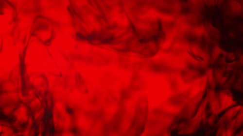 Scarlet Red Dye Swirling in Water Abstract