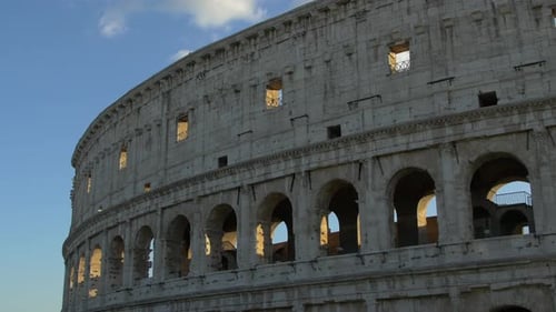 The ancient Colosseum arches in Rome