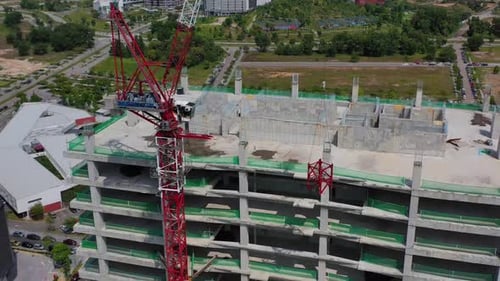 Zumbido Shot 4K para obra de construcción