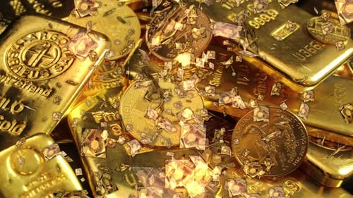 Futuristische Fluganimation in goldener Farbe