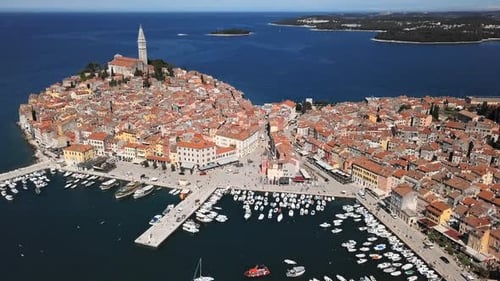 Aerial Panorama of Rovinj, Croatia