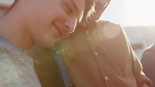 Teenagers hanging out in their school grounds