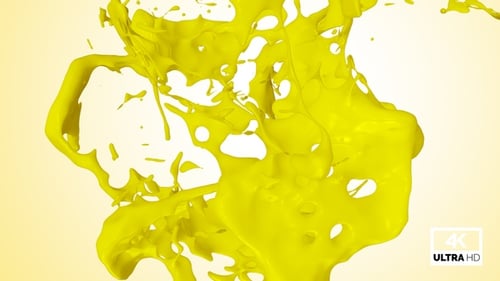 Dynamic Yellow Liquid Splash Transition with Alpha Channel