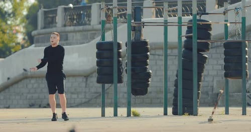 Young Athlete Jumping Rope on the Playground