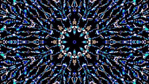 Bright Blue Green Abstract Kaleidoscopic Pattern Loop