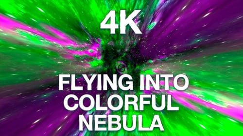 Vol sans faille 4k dans une nébuleuse colorée