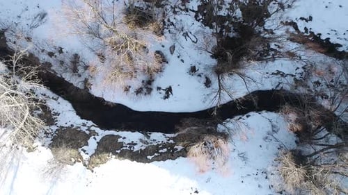 Aerial Winter River