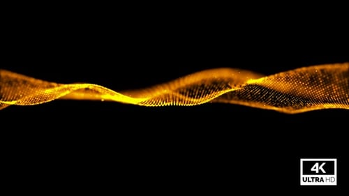 Abstract Fluid Golden Particle Wave Loop Background Animation