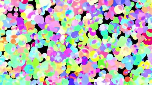 Vibrant Colorful Bubbles Floating Abstract Loop Background