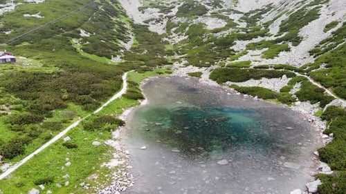 Blue Lake on the Mountain in Slovakia