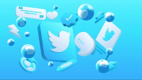 Modern 3D Social Media Icons Floating Technology Animation
