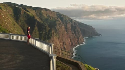 Drone Footage of Picturesque Volcanic Island As Seen From a Hillside