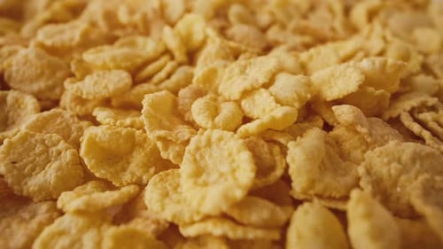 Pile of Golden Corn Flakes Breakfast Cereal