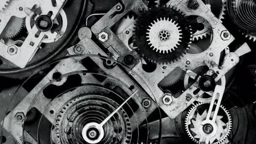 Watch Mechanism Macro loop.Old Vintage Clock Mechanism Working.