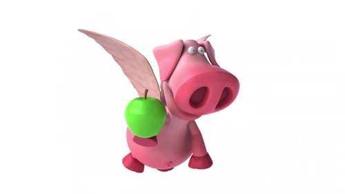Flying pig - computer animation